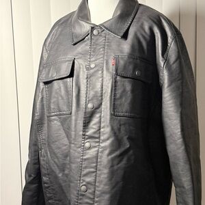 Levi's Black Leather Jacket for Men